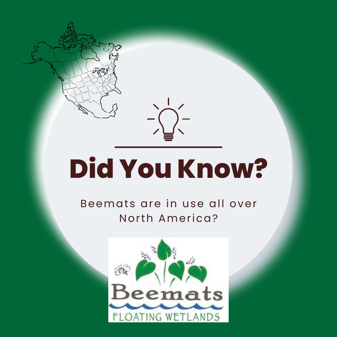 #DYK that #Beemats floating treatment wetlands are in use all over North America?  Contact us today and let us design a customized treatment plan for your waterbody!

Beemats.com

#environmentalengineering #environmentalscience #cleanwater #pollutionprevention