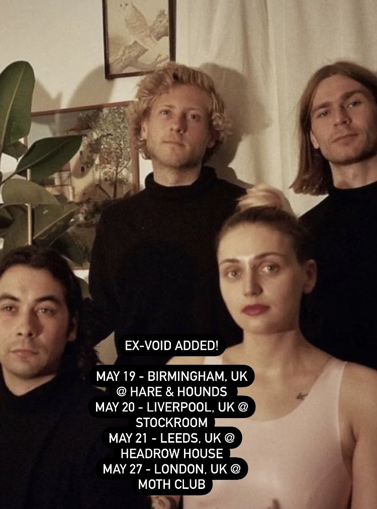 Adding the incredibly good band Ex-Void to some of our UK shows. So psyched to play with them! Tickets: ducksltd.co