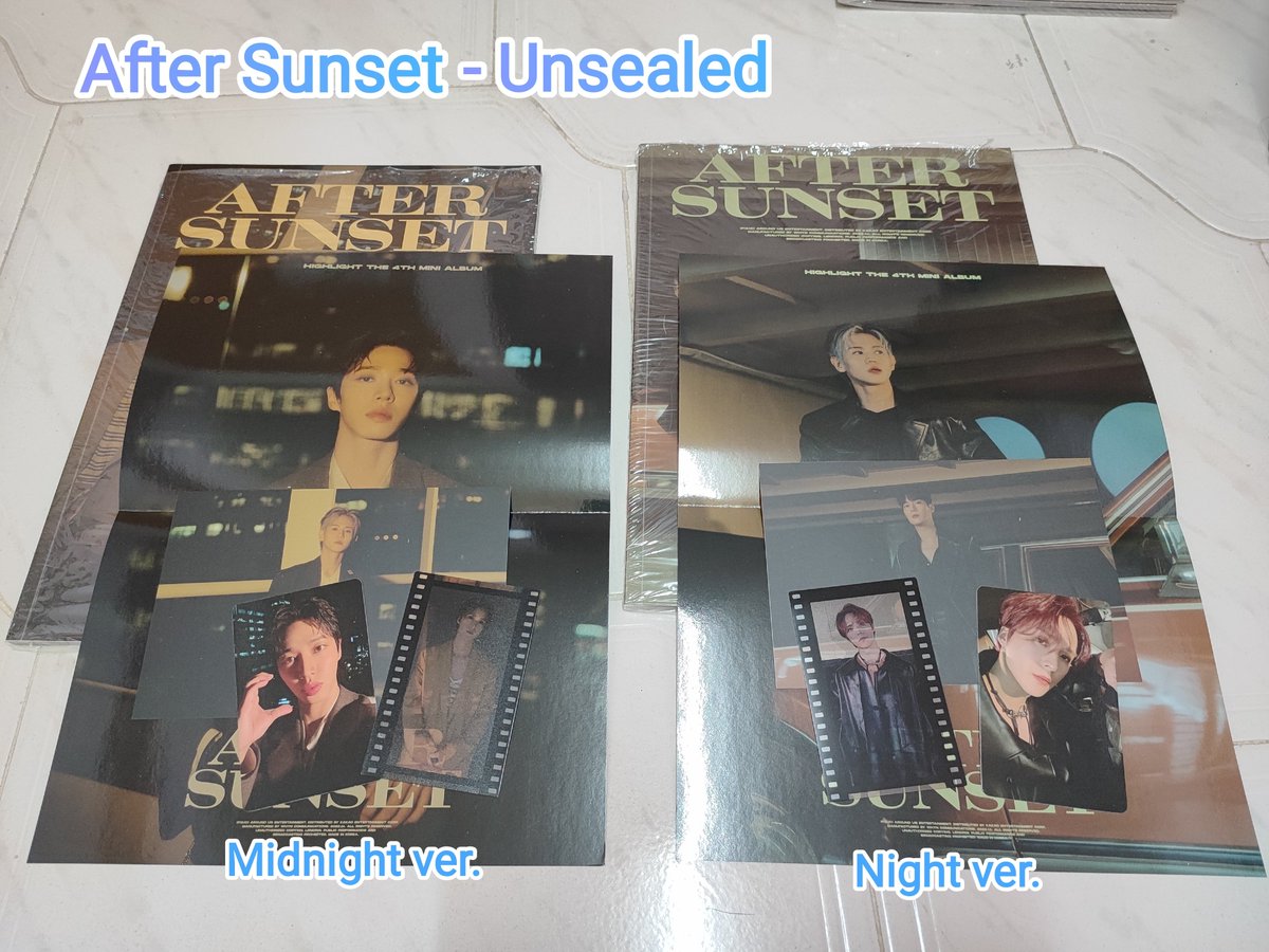 jysishien's tweet photo. #HIGHLIGHT After Sunset

Unsealed albums with full inclusions
Night / Midnight 

Sealed Albums
Night / Midnight / Dawn

DM if interested. Thanks! https://t.co/xRYiq71H5c