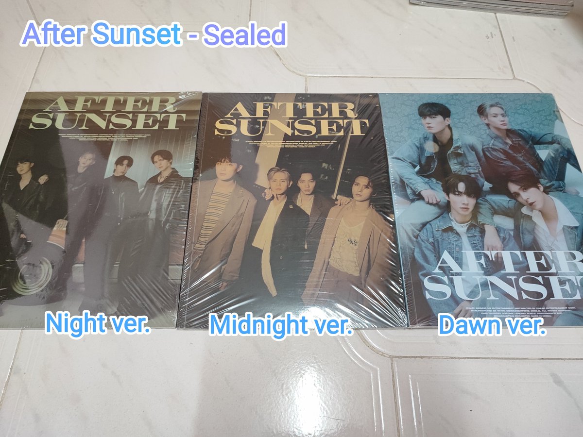 jysishien's tweet photo. #HIGHLIGHT After Sunset

Unsealed albums with full inclusions
Night / Midnight 

Sealed Albums
Night / Midnight / Dawn

DM if interested. Thanks! https://t.co/xRYiq71H5c