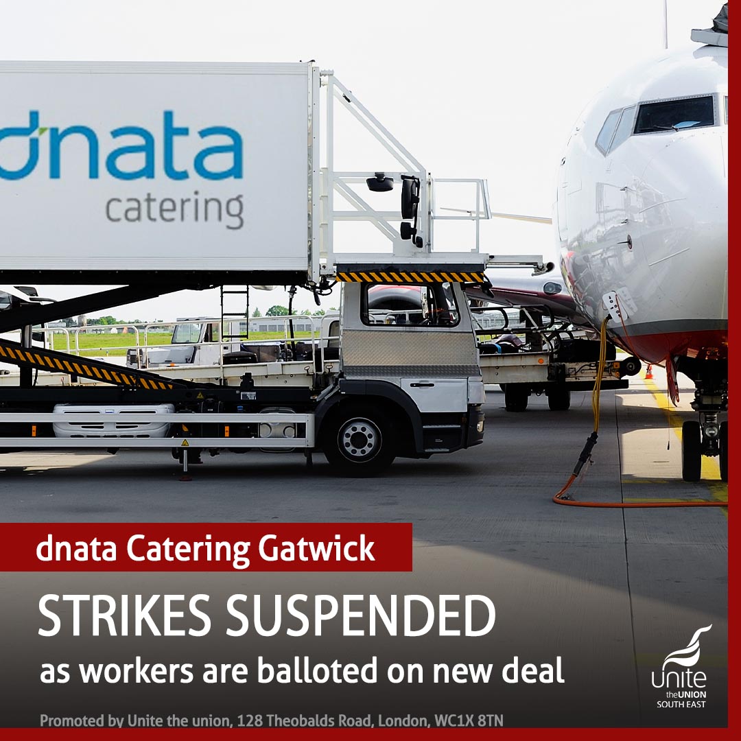 🚨 #dnataStrike SUSPENDED 🚨 @unitetheunion regional officer Dominic Rothwell said: “Following an improved offer from dnata, Unite has suspended strikes in order to ballot its members on the new offer.” ⬇️ unitetheunion.org/news-events/ne… #JobsPayConditions