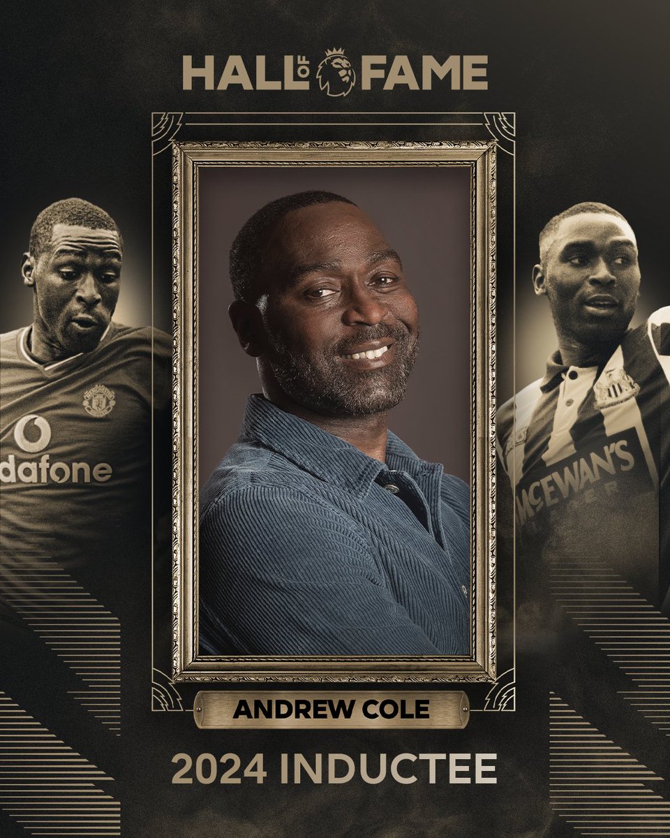 Andrew Cole, 2024 Premier League Hall of Fame (#PLHallOfFame) inductee. ✨

#PremierLeague #Epl #AndrewCole #Football #soccer