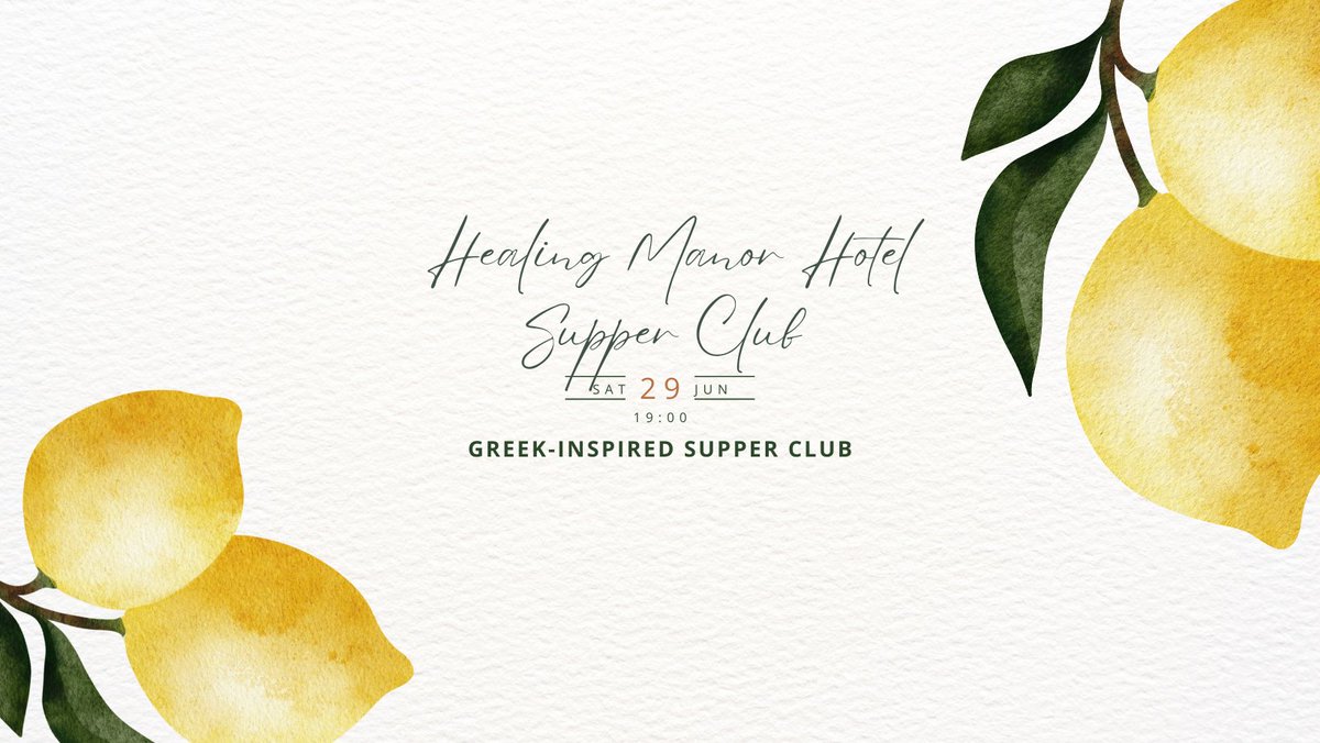 Our Al Fresco wait list is now open for the Greek-Inspired Supper Club! Weather dependent, join us for an al fresco, Greek-inspired feast in the beautiful grounds of Healing Manor Hotel. Tickets £85: healingmanorhotel.co.uk/2024/02/27/hea… #supperclub #discovernel #events