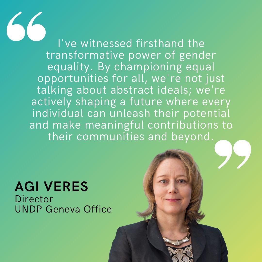 Welcome among the #INTGenderChampions in Geneva, Agi Veres of the United Nations Development Programme (UNDP)!🇺🇳 👉Read her commitments for #GenderEquality: buff.ly/3QjBVUP @agiveres @UNDPGeneva