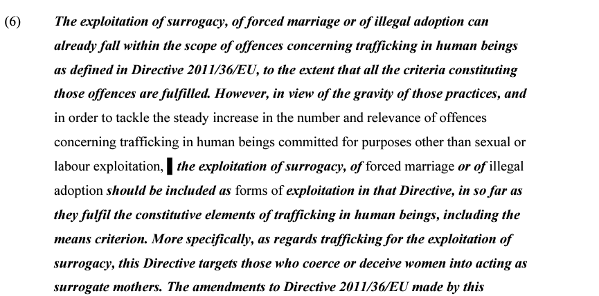 EuropeforFamily's tweet photo. With an overwhelming majority, the European Parliament adopted the revision of Directive 2011/36/EU: surrogacy is clearly mentioned there as trafficking in human beings. 

This is a historic victory for women's rights! 🤰👍

#StopSurrogacyNow https://t.co/YB7UOEiCIl