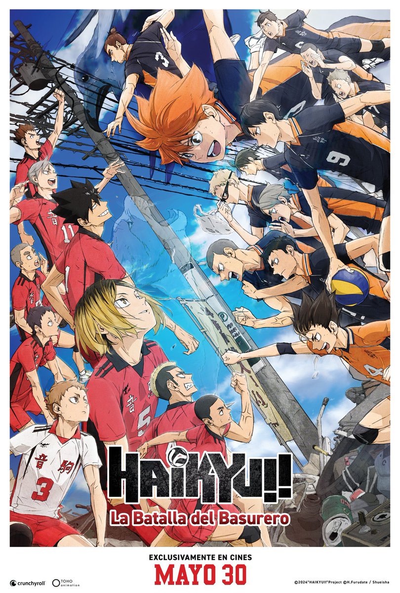 🎬 ¡El partido del año ya tiene fecha! 🏐🔥 HAIKYU!! La Batalla del Basurer, llega este 30 de mayo a los cines. 👇