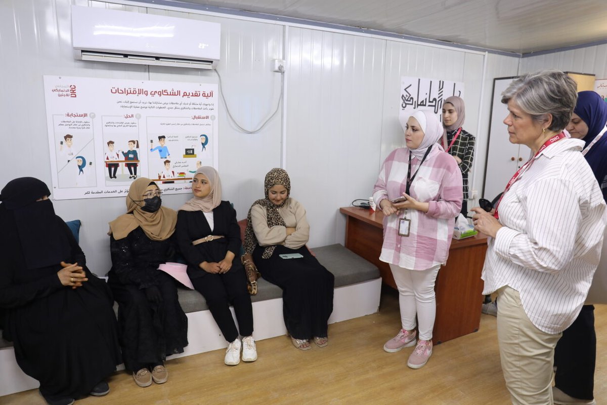 SG @Charlotteslente visited Azraq Camp, home to 41,000 Syrian refugees in #Jordan. The tour included the opportunity to discuss with refugees themselves the challenges they face to live a dignified life. @DRC_ngo is committed to support camp residents. #RefugeeSupport #Syria