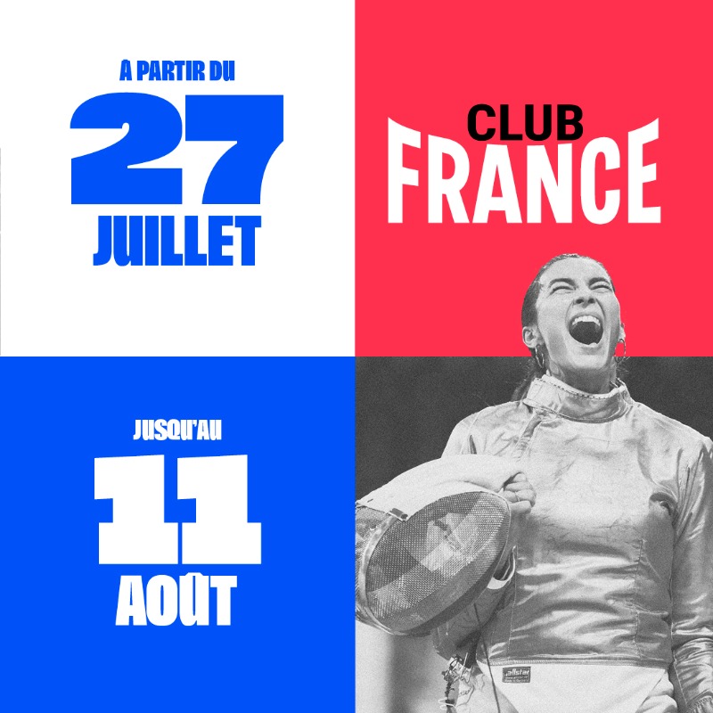 FranceOlympique's tweet photo. [#ClubFrance]
📢 DEVENEZ VOLONTAIRE AU CLUB FRANCE ! 🇫🇷

➡ Rejoignez l'organisation de la plus grande Fan Zone de l'Equipe de France ! 
➡ Faites partie des 1 000 volontaires !

📅 Rendez-vous à La Villette à partir du 27 juillet 2024 🔥

Pour candidater c'est maintenant !  👇