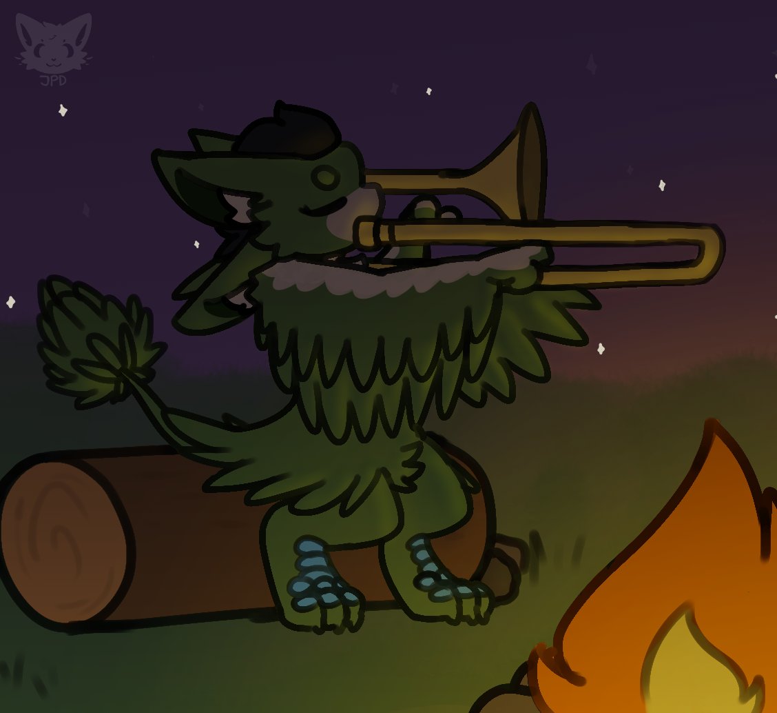 Comm thingy for @Pokefan462 

Trombone Campfire Bird