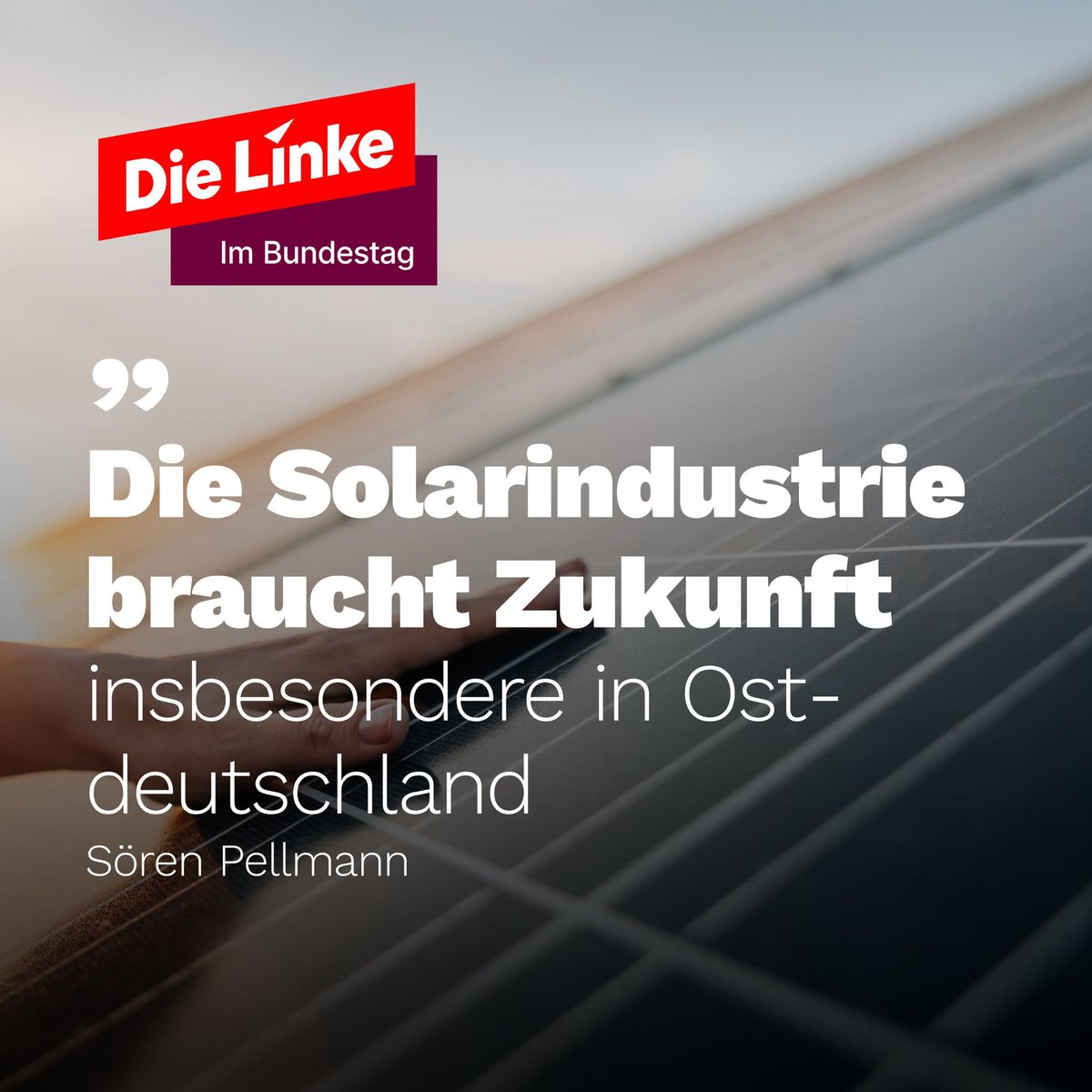 Das bevorstehende Solarpaket bedroht die ostdeutsche Solarindustrie. Die Flut von subventionierten Produkten aus China wird unweigerlich zum Verlust der Bedeutung des Industriezweiges führen.Dabei sollten Wirtschaft und Arbeitsplätze in Ostdeutschland entscheidende Faktoren für