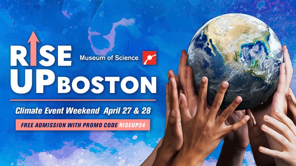 MassCEC's tweet photo. Join us on 4/27 &amp; 4/28 at the @museumofscience for Rise Up Boston: A Climate Event! Learn about the impacts of a changing climate, meet the people already making a difference &amp; discover ways to be part of the solution. Info at https://t.co/JjiPAVoqJq 

#MOSclimate #ClimatePartner https://t.co/frX4sEnIUH