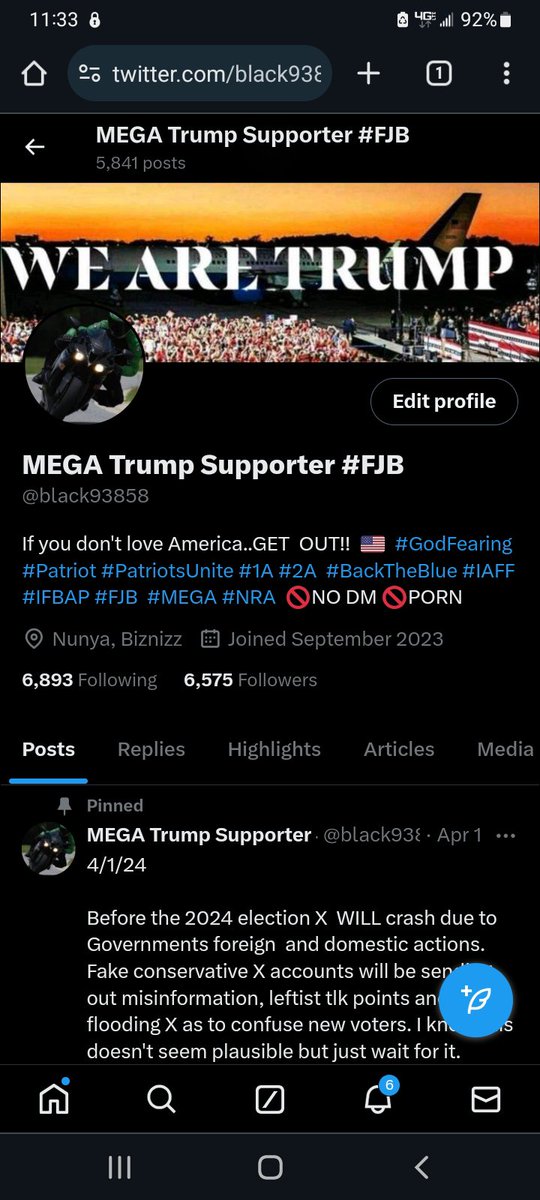 My fellow #Patriots can you help me get from 6893 to 7000? If you're already following me please repost this message. I really appreciate you for going out of your way to help me!! Thank you! #PatriotsUnite #X #BackTheBlue #Republicanos #repu
