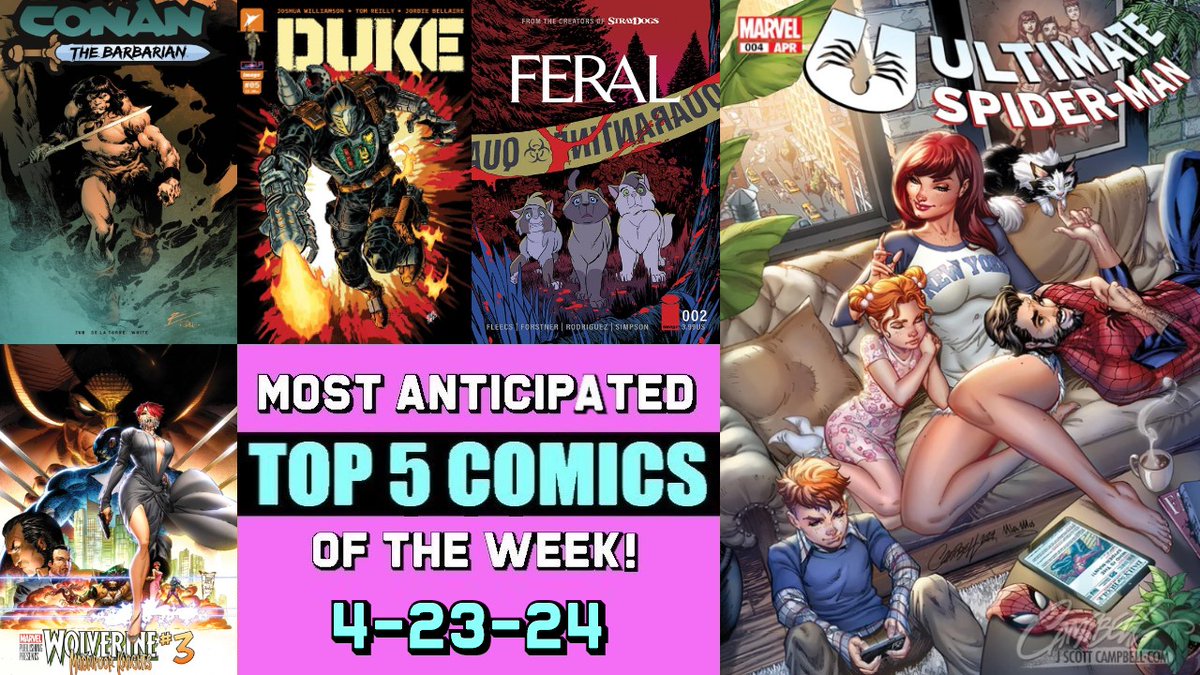 Going LIVE @ 8pm Central !
youtube.com/watch?v=N7zEk9…

#top5 #comics #dccomics #UltimateSpiderMan #wolverine #feral #conanthebarbarian #marvelcomics #marvel #maryjanewatson #gwenstacy #duke #gijoe #Transformers #newcomicbookday #ghostbusters