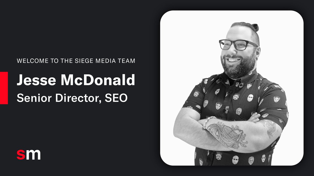 Big news: Jesse McDonald has officially joined Siege Media as our Senior Director, SEO! Jesse brings a wealth of enterprise experience to Siege, from his last 5 years as a Global SEO Strategist at IBM to his previous half decade agency-side.