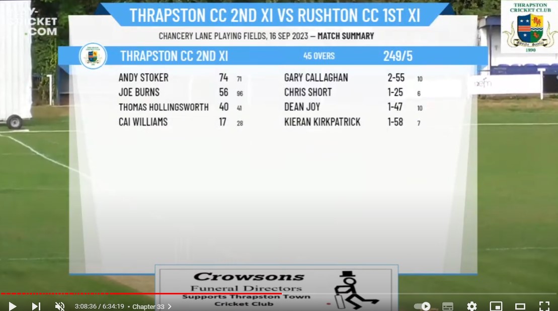 ThrapstonTownCC's tweet photo. Calling all local businesses in the Northants area. How would you like to try a different form of raising awareness of your brand?

From as little as £50 a season you could have a featured logo on Thrapston Cricket Club’s live match streaming on YouTube like the example below https://t.co/EdIHnftlzw