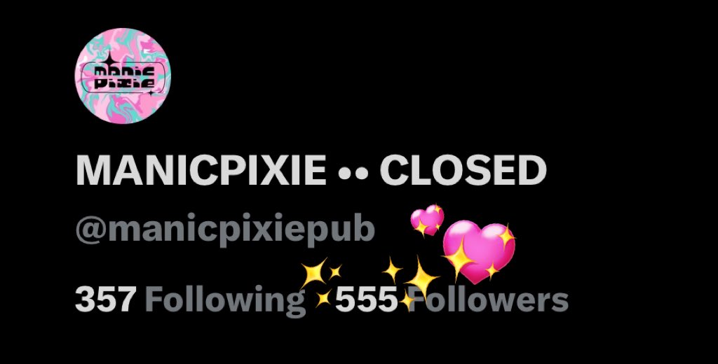manicpixiepub's tweet image. ✨555✨