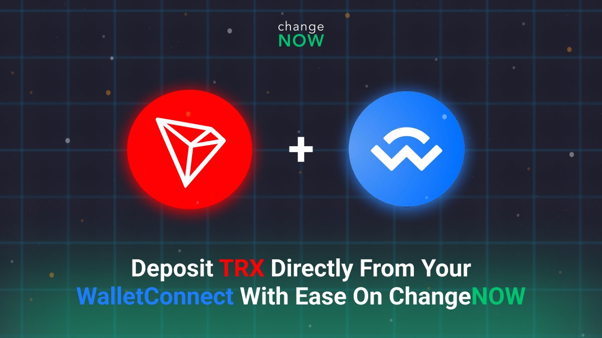 📲ChangeNOW now supports @WalletConnect for $TRX deposits! You can deposit @trondao directly from your #WalletConnect-enabled wallet with ease 🌀Experience fast transactions and top-notch security with ChangeNOW! 👉Try it now by clicking the link: now-l.ink/trxconnect