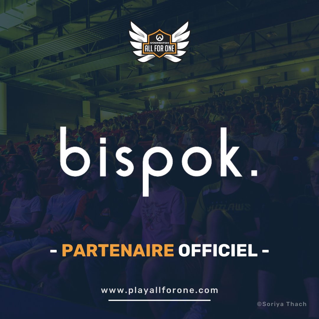 🌟 Nous sommes ravis de vous annoncer que @Bispok_fr sera de nouveau notre partenaire réseau pour la Grande Finale du Championnat Overwatch All For One ✨🫶✨ Grâce à eux, l'événement sera, a coup sûr, ÉPIQUE ! 🎮🔥