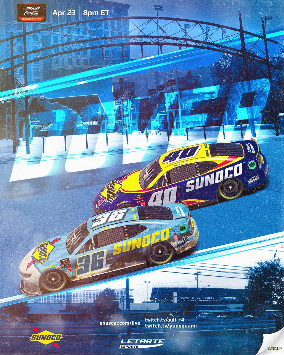 Season 6️⃣, Episode 6️⃣: 𝐁𝐚𝐝 𝐭𝐨 𝐭𝐡𝐞 𝐁𝐨𝐧𝐞 🏁: @ENASCARGG @CocaColaRacing @iRacing Series 📍: @MonsterMile ⏰: 8 p.m. ET (Prerace at 7:30) 📺: eNASCAR.com/Live / Twitch.tv/Ault_F4 / Twitch.tv/YungQuami @SunocoRacing #eCCiS / #eNASCAR / #FuelingVictories