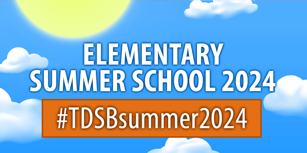 Spots are filling up for Elementary Summer School!☀️ Programs are offered to students in grades K-8 (TDSB and non-TDSB), from July 2 to July 26, 2024. Plus, select schools are hosting the free afternoon @JaysCare RBI Summer Edition Program. Register here bit.ly/3Njuafx