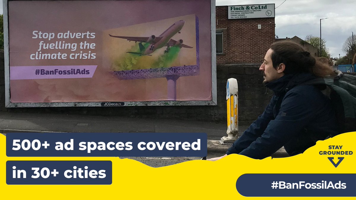 👏🔥 In over 30 cities activists repurposed hundreds of ad spaces! The demand? 🗣️ Ban airline advertising 💥 💡 Inspired by the creative actions? Join the webinar on Thursday 2nd May, 4.30 CEST/3.30 BST More info & photos below⬇️
