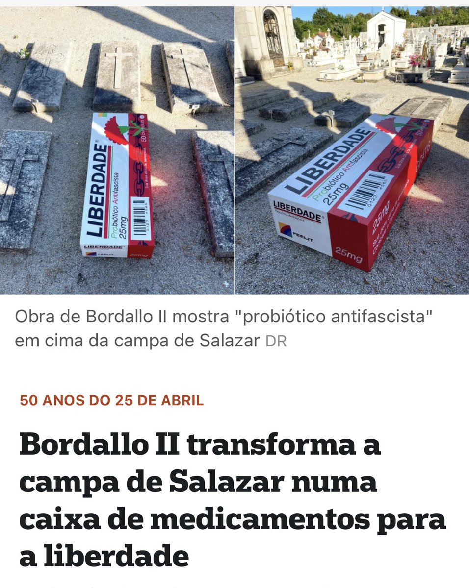 Um suposto artista, “Bordalo II”, vandalizou a Campa do Professor António de Oliveira Salazar em Santa Comba Dão. Independentemente de quem tenha sido António Salazar, e do Regime que chefiou, nada justifica esta total falta de respeito pelos mortos. E chamar “arte” a um acto