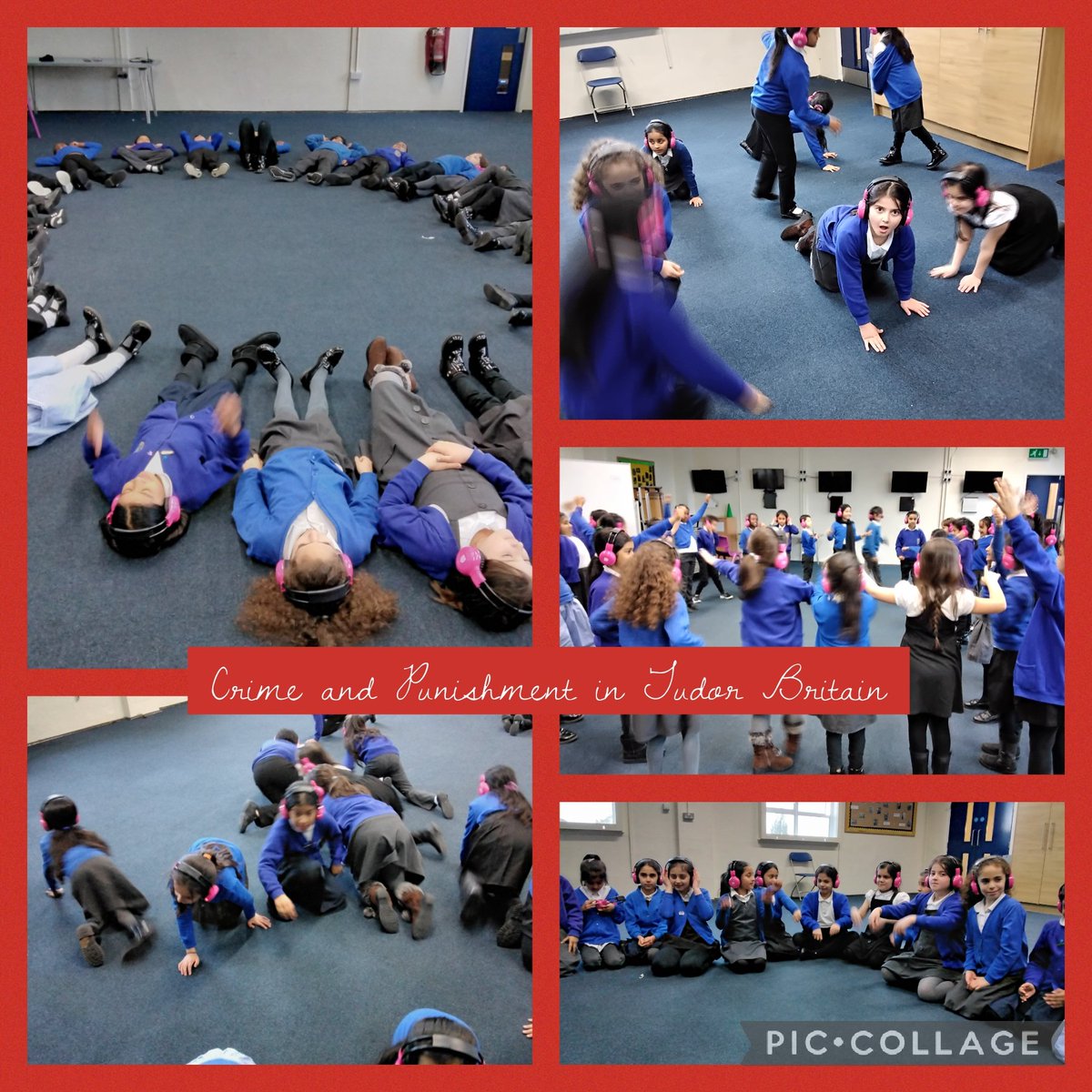 In History, year 3 have been learning about how crimes were punished in the past. We listened to a #NowPressPlay that took us back to Tudor times and acted as a sevent for the Queen #Article17