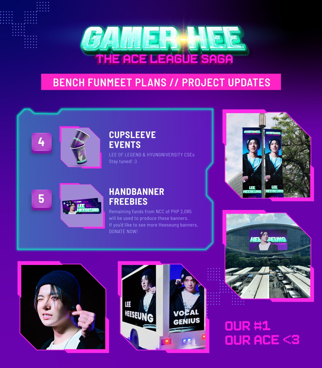 [GAMERHEE]

ENGENES! Details have been released for the BENCH funmeet. Are we ready? 🔥

Here are the updates on the PROJECTS we unlocked for #HEESEUNG!

🎮 DONATE NOW bit.ly/BENCH-LHS-Form
👾 Transparency Sheet bit.ly/BENCH-LHS-Sheet

#BENCH_FUNMEET #희승 #ENHYPEN_HEESEUNG