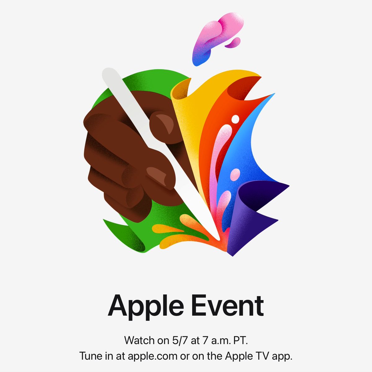 theapplehub's tweet photo. Apple will hold an #AppleEvent on May 7 at 7 a.m. PT

New iPads and a new Apple Pencil are expected to be announced! Are you excited? https://t.co/3T90wO7PeS