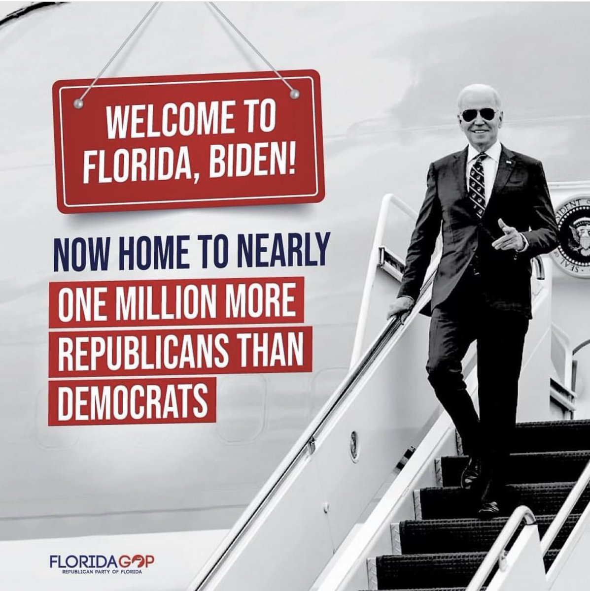 Florida: Now home to nearly 1 million more Republicans than Democrats - and growing every day! #flapol