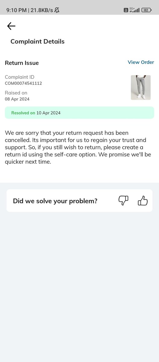 DalleVlogs's tweet photo. @AJIOLife i order puma track pant from a jio I got different to I got different Puma track pant for that I make my first written request on 3rd April now it's 23rd April I did not receive my resolution when I talk to the delivery agent that denied to pick up the product https://t.co/Dw1gBimT1t