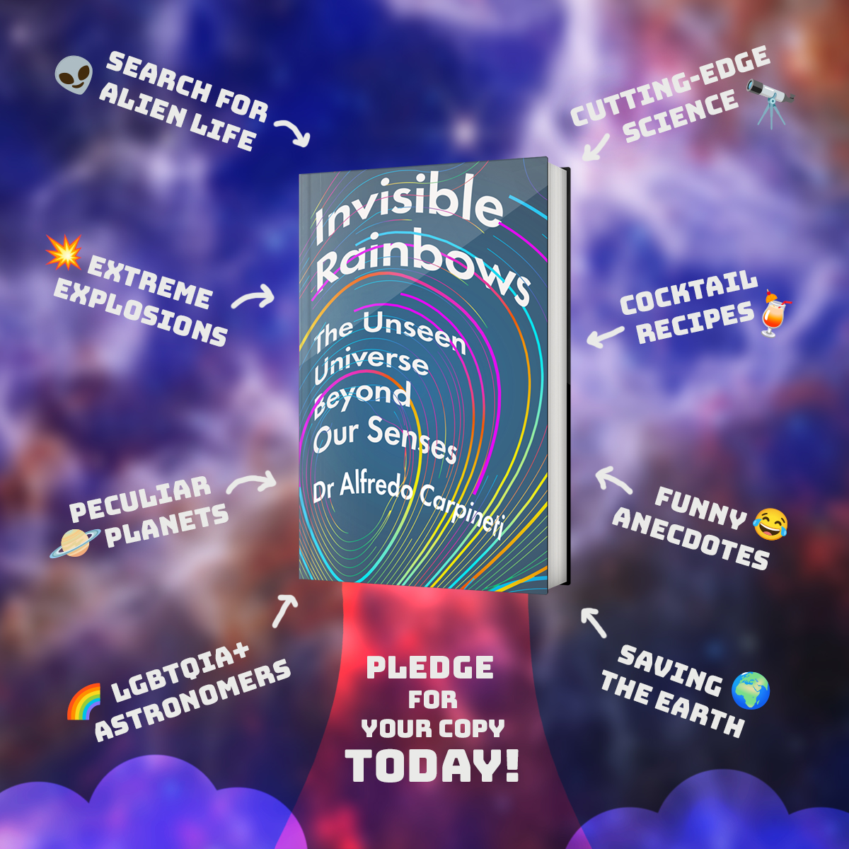 It's #WorldBookDay so why not consider pledging for a copy of my book Invisible Rainbows, which is currently crowdfunding on @unbounders! It's got everything from cutting-edge astronomy to keeping us safe from space threats (with some cocktails too)! unbound.com/books/invisibl…