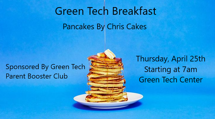 Green Tech Breakfast ~Sponsored by Green Tech Parent Booster Club
<a href="/OlatheGreenTech/">Green Tech Academy</a> <a href="/OwHorticulture/">Olathe West Horticulture</a> <a href="/OlatheWest_FFA/">Olathe West FFA</a>