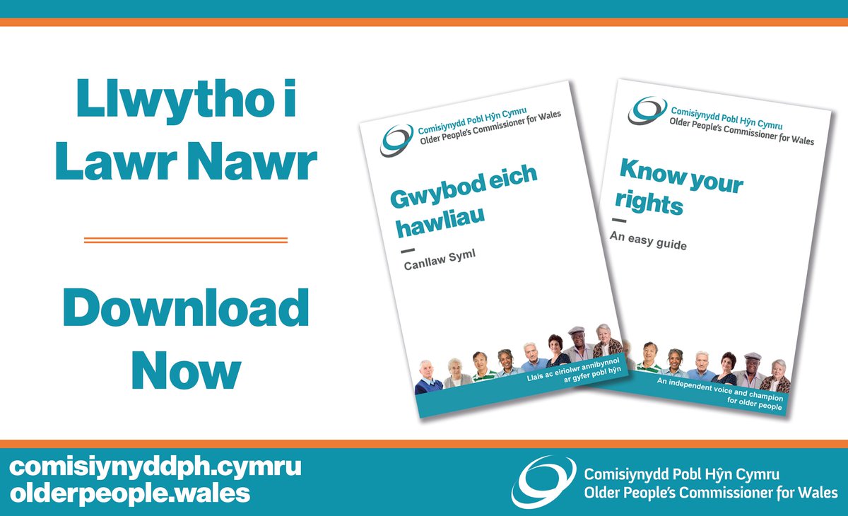 Do you have questions about your rights? The Commissioner’s guide ‘Know Your Rights’ sets out the rights that older people have in a range of key areas, as well as details of organisations that can provide support and information. Read the guide here: olderpeople.wales/resource/know-…