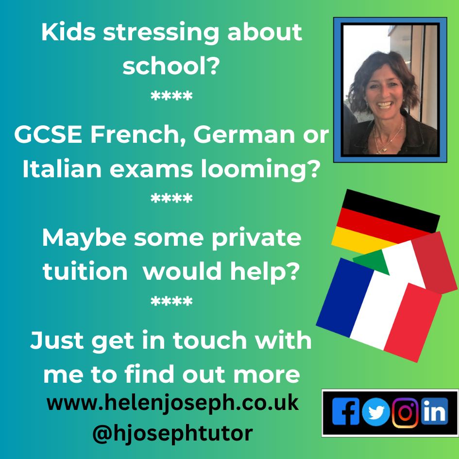 #GCSE exams in #French #German #Italian coming up and you can see your child is struggling, then why not think about some #individualtuition to help get them? I can offer support so that they feel more confident. #Tuition #Frenchlanguage #Privatetuition