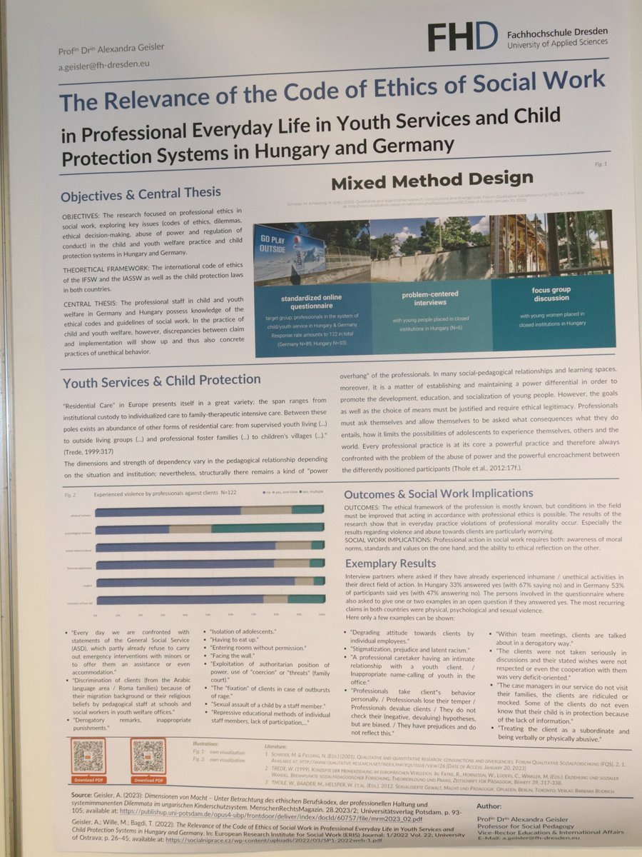 #PostersFromVilnius #SocialWorkresearch the Relevance of the Code of Ethics of Social Work: in Professional Everyday Life in Youth Services and Child Protection Systems in Hungary and Germany. Alexandra Geisler #ECSWR24