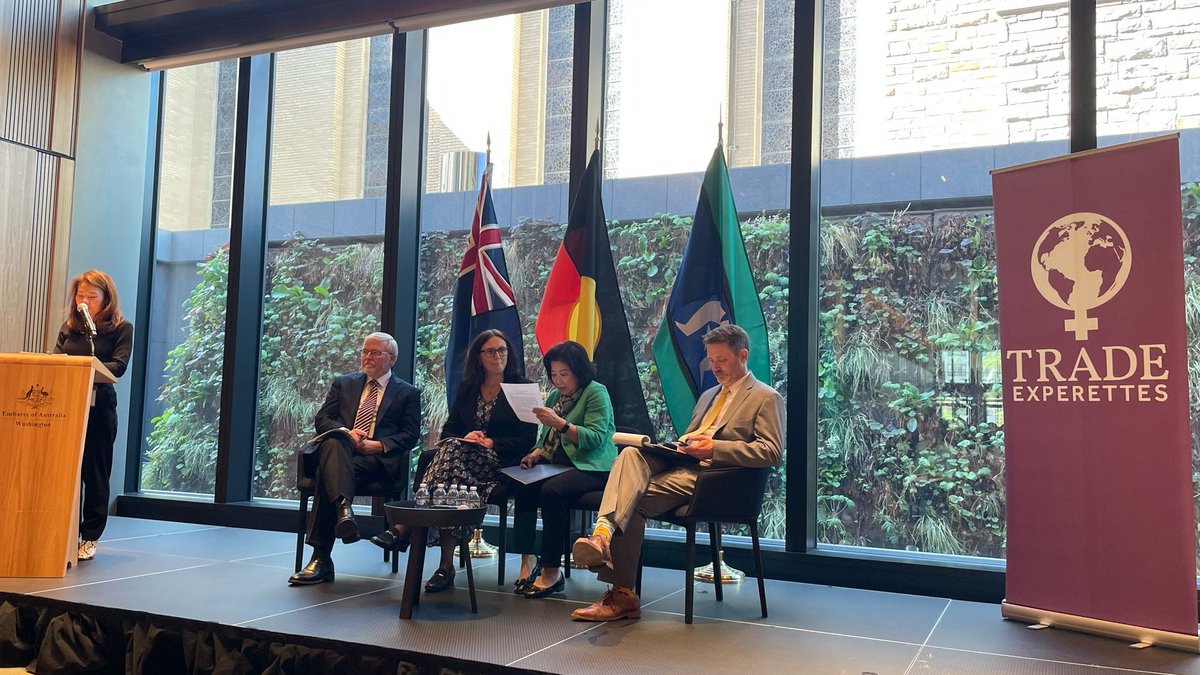 TradeExperettes (@tradeexperettes) on Twitter photo <a href="/TradeExperettes/">TradeExperettes</a> and <a href="/AusintheUS/">Australian Embassy, USA 🇦🇺🇺🇸</a> co-hosted a wonderful event yesterday "Balancing Industrial Policy and Global Trade Dynamics."
Thank you to <a href="/NFTC/">NFTC</a> and <a href="/SilveradoPolicy/">Silverado Policy Accelerator</a> for their support and to everyone who joined us for this exciting conversation, especially our speakers! <a href="/TradeExperettes/">TradeExperettes</a> and <a href="/AusintheUS/">Australian Embassy, USA 🇦🇺🇺🇸</a> co-hosted a wonderful event yesterday "Balancing Industrial Policy and Global Trade Dynamics."
Thank you to <a href="/NFTC/">NFTC</a> and <a href="/SilveradoPolicy/">Silverado Policy Accelerator</a> for their support and to everyone who joined us for this exciting conversation, especially our speakers!