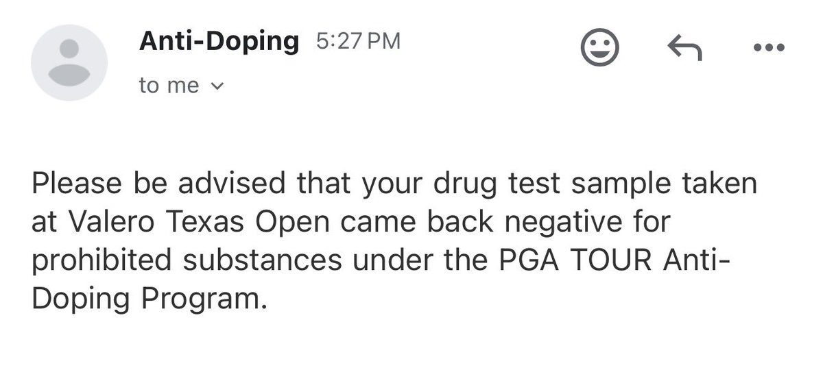 Drug testing on the pgatour: You finish ur round, sign ur scorecard and there’s a guy waiting for you. You sign in and from then, you have 90 minutes to produce a urine sample. They have done blood testing in the past, but it’s happened to me only once. You’re allowed to