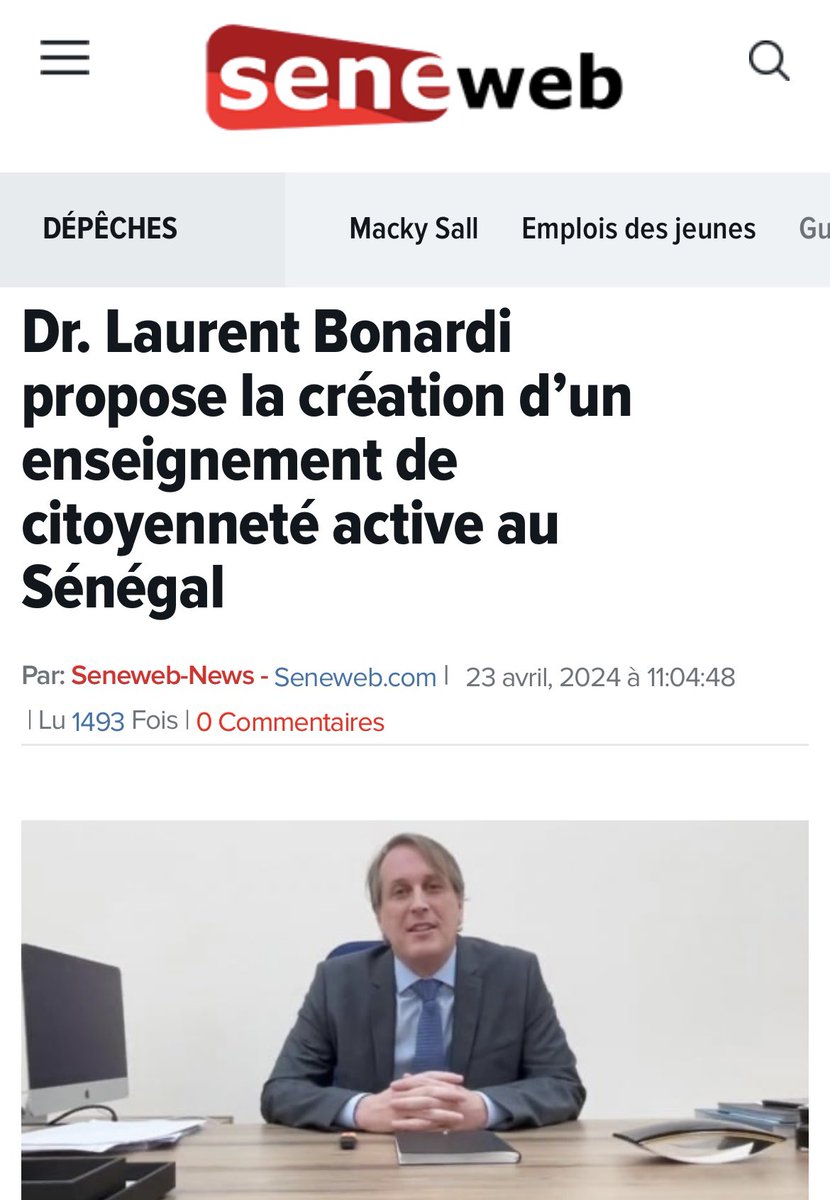 L'enseignement de citoyenneté active que je propose offrirait un espace d'apprentissage dynamique où les élèves pourraient acquérir des connaissances et des compétences essentielles pour devenir des citoyens 🇸🇳 responsables et éclairés. Article: seneweb.com/news/Societe/d…