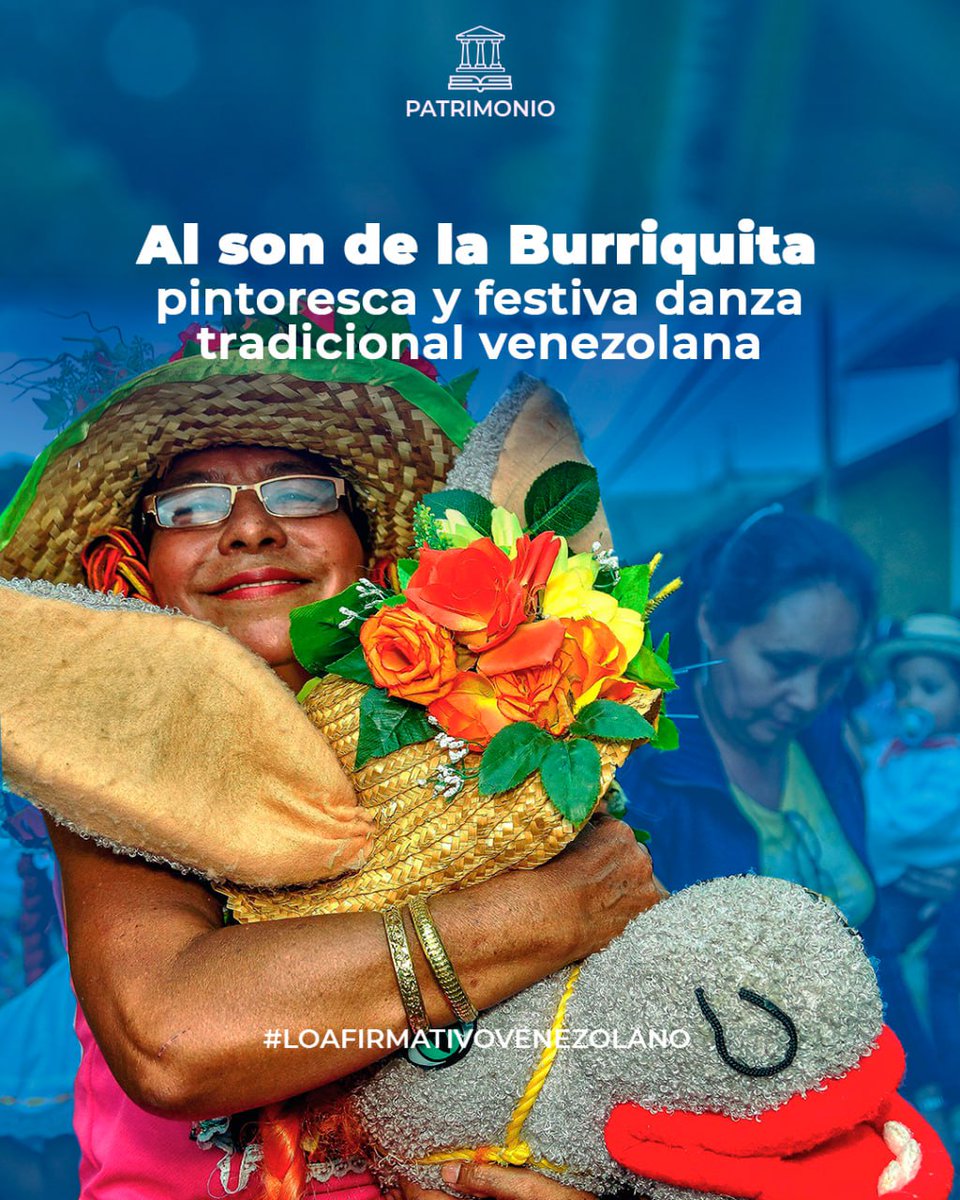 #23Abr La Burriquita es una manifestación cultural cuyo origen se remonta a la época de la colonia que se celebra en casi todas las regiones de Venezuela. Música, danza, pantomima, teatro, participantes y espectadores se entrelazan para llenar de alegría las calles. Abrimos un 🧵