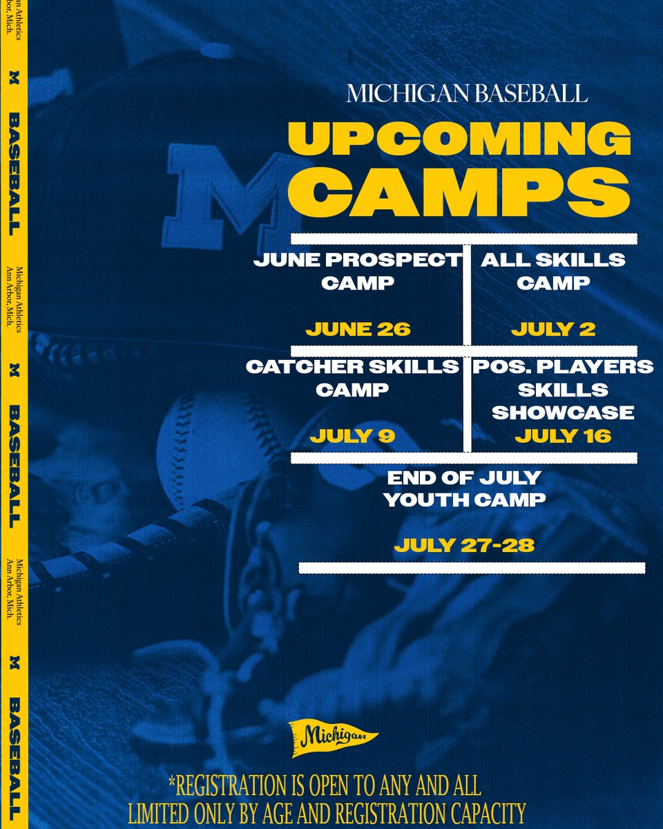 It's Almost Camp Season! Register at: camps.mgoblue.com/baseball #GoBlue