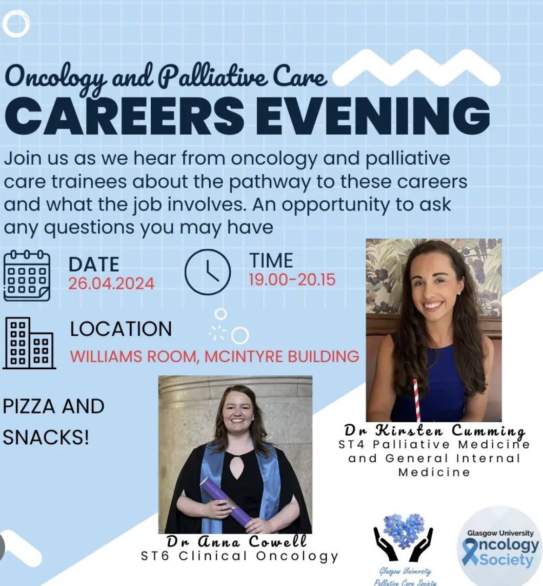 Delighted to be invited to Glasgow University Palliative Care Society's Careers event on Friday evening -  looking forward to talking all things Palliative Medicine 👩‍⚕️
instagram.com/p/C6Bi3y7NcQt/…