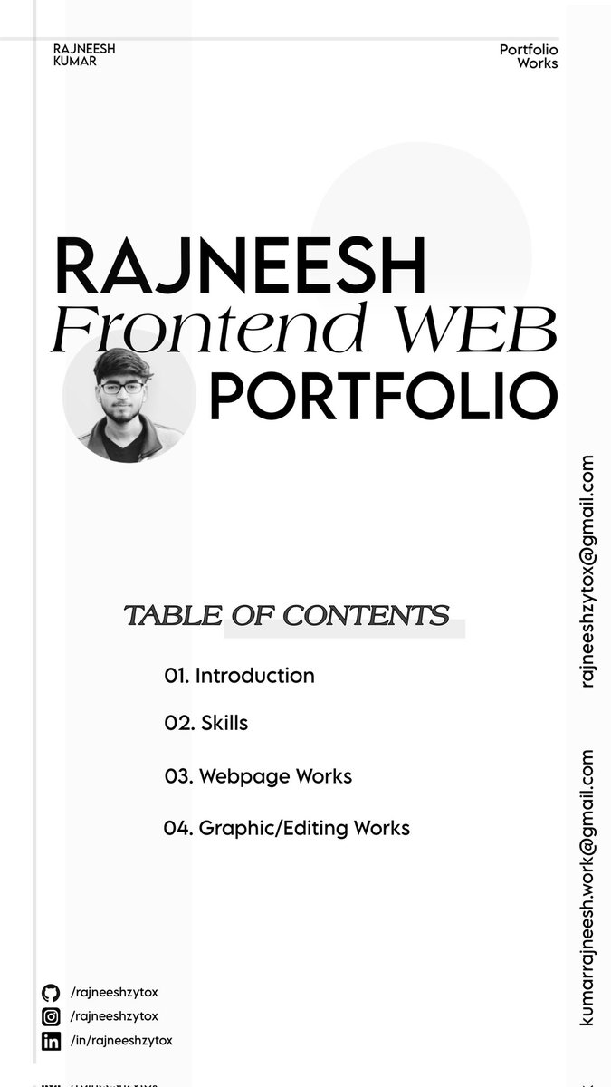rajneeshzytox's tweet image. Missed the college job fair today since I'm a first-year student. Just found out some companies were offering internships for 1st, 2nd year Students. #OpportunityMissed

Made a portfolio to show, but now I'm sharing it here.