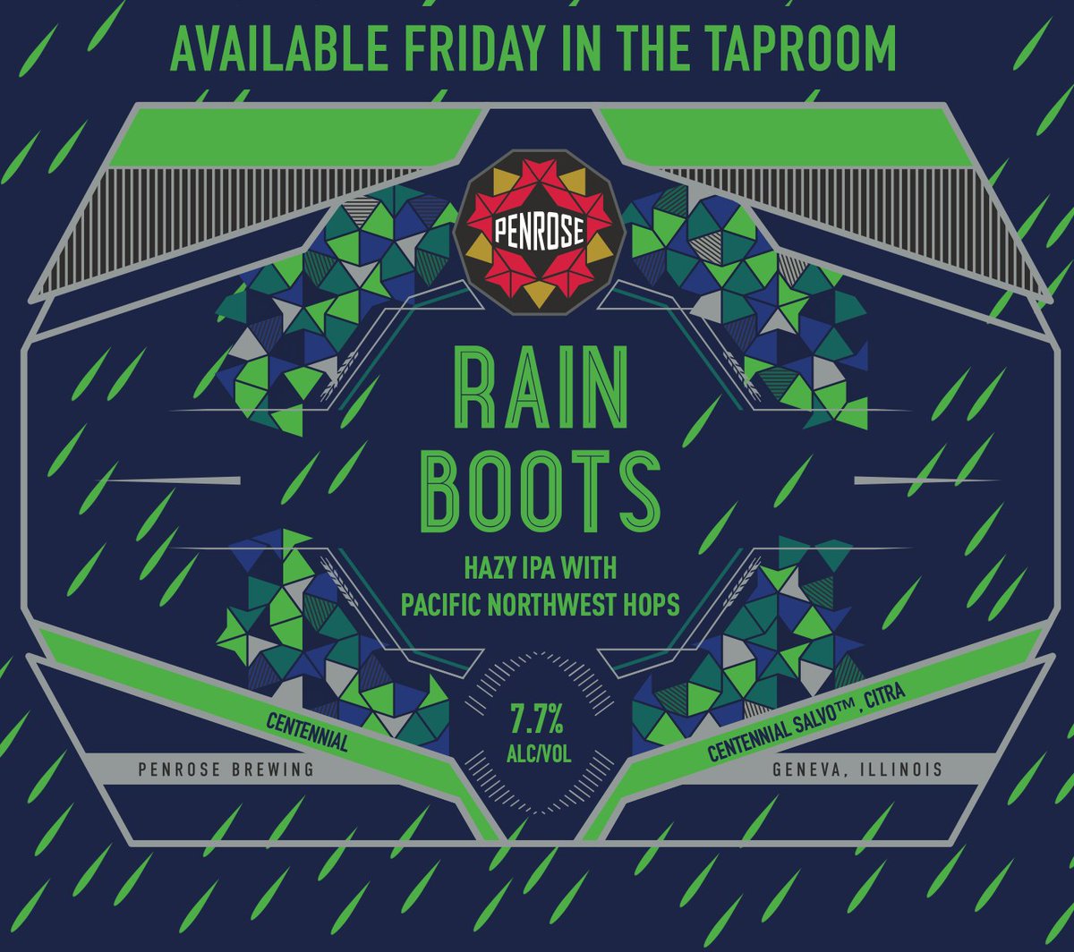 Today's weather seems like a good reason to let you all know what's coming Friday!
The latest addition to the Boots series – a refreshing Hazy IPA crafted exclusively with hops sourced from the lush Pacific Northwest. 
#Penrose #RainBoots #HazyIPA