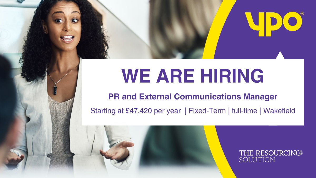 Are you looking for a new opportunity where you can make a meaningful impact?
@ypoinfo has an exciting opportunity for a PR and Communications Manager to join their Brand & Communications team.

Apply now rebrand.ly/11dfb5

#Wakefield #MarketingJobs #PR #Hiring