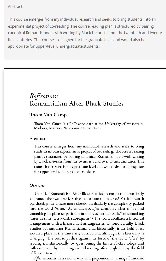 Another most excellent essay reflecting on pedagogy in the new ECF issue:
'Romanticism After Black Studies,' by Thom Van Camp
muse.jhu.edu/pub/50/article…
ECF 36.2, April 2024, pp. 323-27
#18thCentury #19thCentury #Romanticism