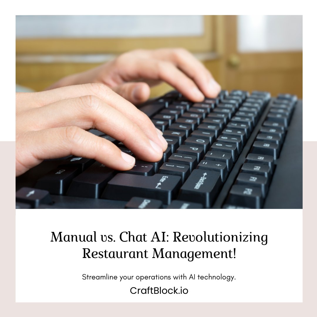 craftblock_io's tweet photo. Wave goodbye to manual errors and hello to efficiency! 🌟 Chat AI technology is changing the game in restaurant management! https://t.co/mlwAsOE0Pt