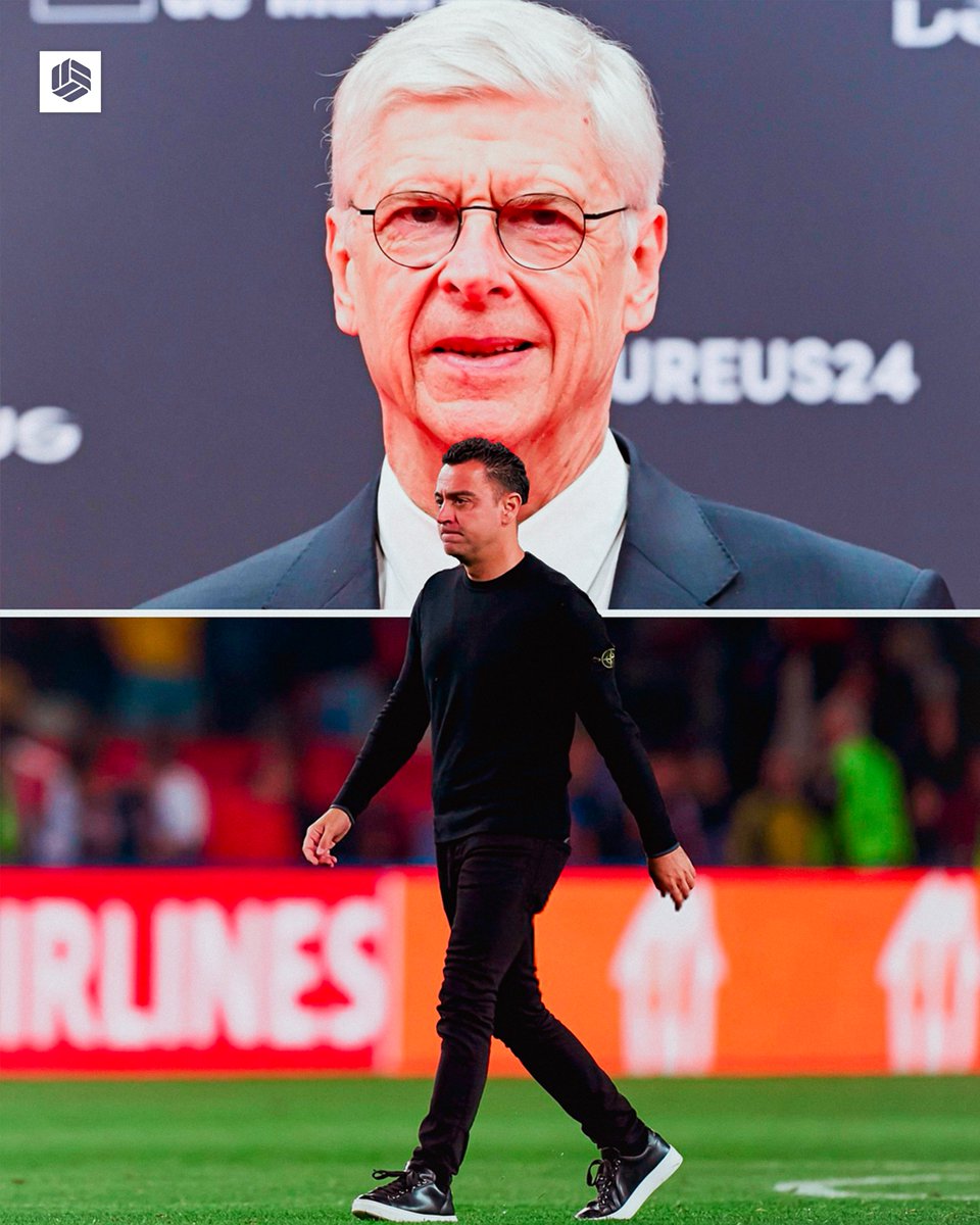lnstantFoot's tweet photo. Arsène Wenger concernant le départ de Xavi de Barcelone à la fin de la saison :

« Je pense que Xavi a fait du très bon travail à Barcelone. 𝗜𝗹 𝗮 𝗮𝗻𝗻𝗼𝗻𝗰𝗲́ 𝘀𝗼𝗻 𝗱𝗲́𝗽𝗮𝗿𝘁 𝘁𝗿𝗼𝗽 𝘁𝗼̂𝘁, 𝗮̀ 𝗺𝗼𝗻 𝗮𝘃𝗶𝘀. Ils n'ont pas eu de chance contre le PSG, ni contre le Real Madrid. Mais ils ont montré qu'ils grandissaient à nouveau, que l'équipe grandissait ensemble. Et quand on pense à l'âge de leurs joueurs, ils ne peuvent que devenir plus forts. 𝗖'𝗲𝘀𝘁 𝗽𝗼𝘂𝗿𝗾𝘂𝗼𝗶 𝗷𝗲 𝗽𝗲𝗻𝘀𝗲 𝗾𝘂𝗲 𝗷'𝗮𝘂𝗿𝗮𝗶𝘀 𝗮𝗶𝗺𝗲́ 𝗾𝘂𝗲 𝗫𝗮𝘃𝗶 𝗿𝗲𝘀𝘁𝗲. »

(@lequipe)