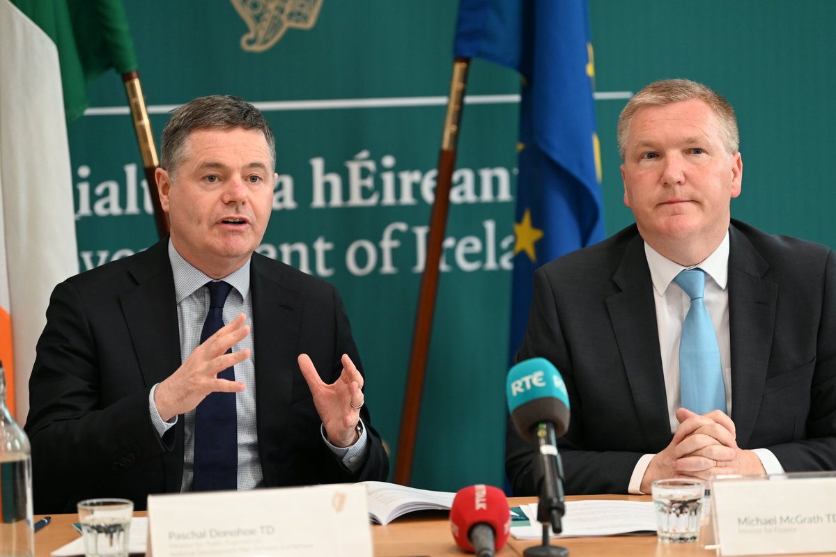 The SPU shows we're in good shape. Growth is projected to continue. Inflation is declining. The jobs market is strong. We're investing now & into the future & a Public Sector pay deal is increasing the pay of our nurses/gardaí/teachers. We keep going... paschaldonohoe.ie/ministers-dono…