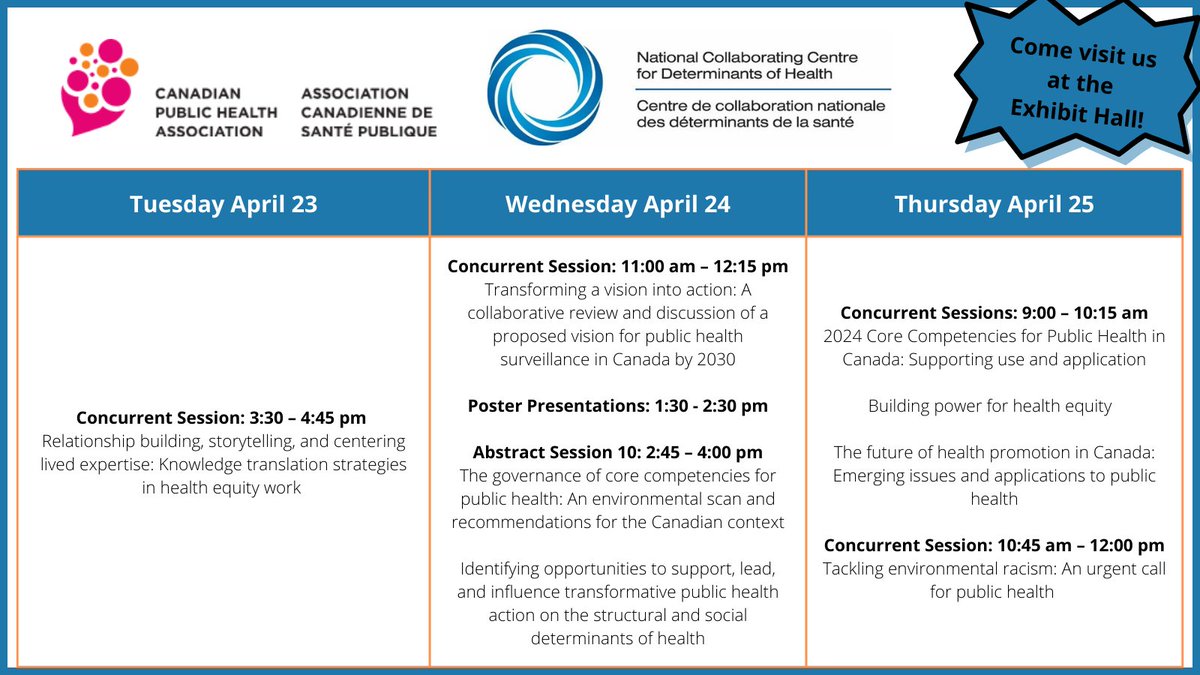 Attending @CPHA_ACSP's #ph24sp? We look forward to seeing you in person, join our workshop today and come visit our booth! 🕒3:30 – 4:45 pm: Relationship building, storytelling, and centering lived expertise: Knowledge translation strategies in #healthequity work